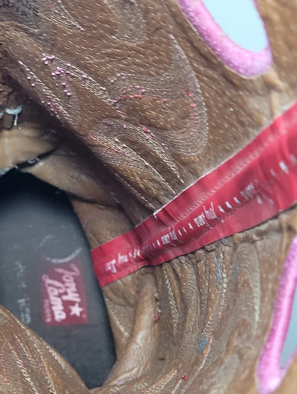 Tony Lama Women’s Tall Buckaroo Cowboy Boots Size 8.5 B Brown Pink RR2008L 16